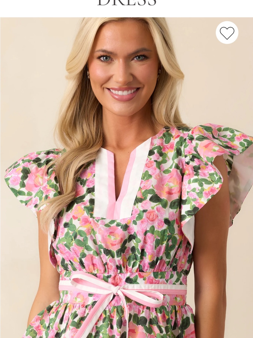 entro Pink Floral Ruffle-Sleeve Blouse - Picture 3 of 11